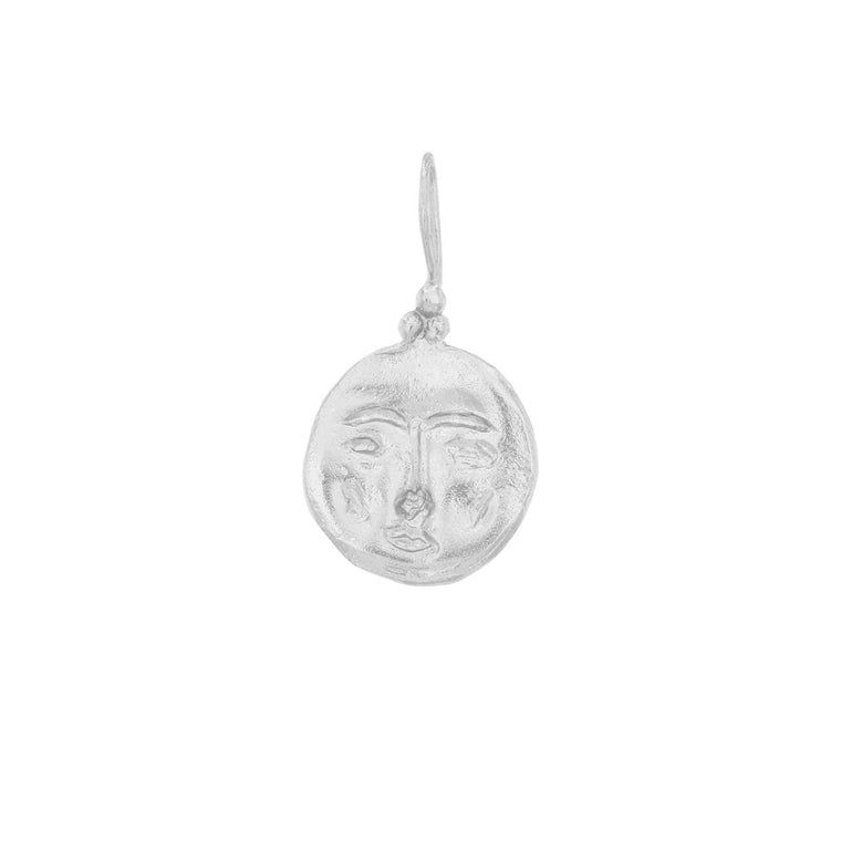 Moon Face Pendant - Silver
