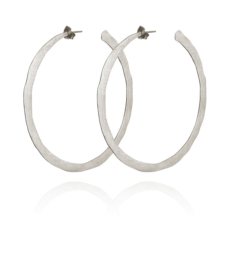 Large Hoop Earrings - Silver