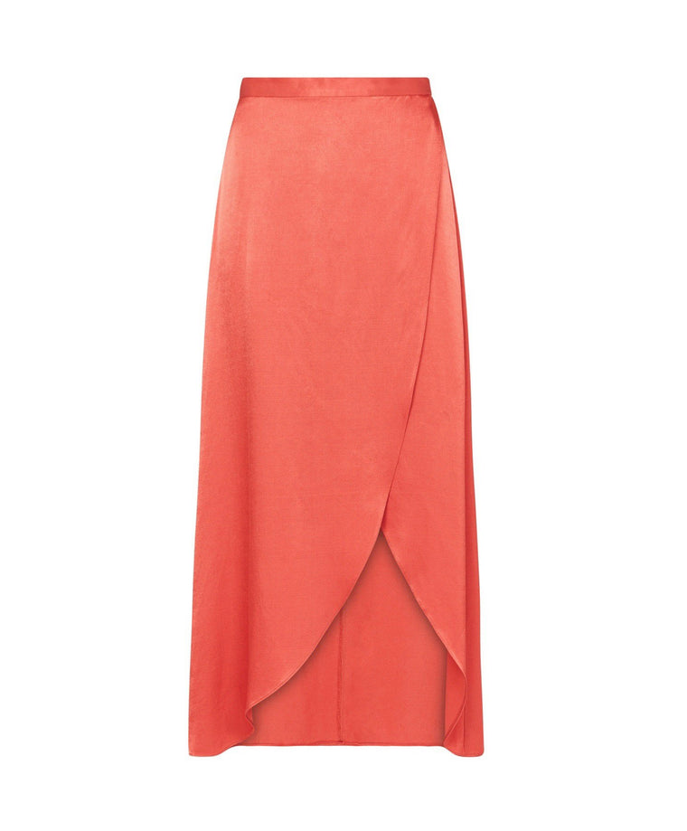 Mandola Wrap Midi Skirt - Terracotta