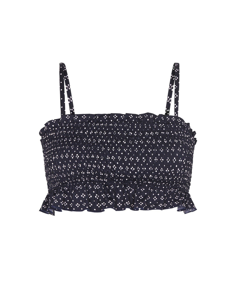 Paradis Shirred Bikini Top - Indigo