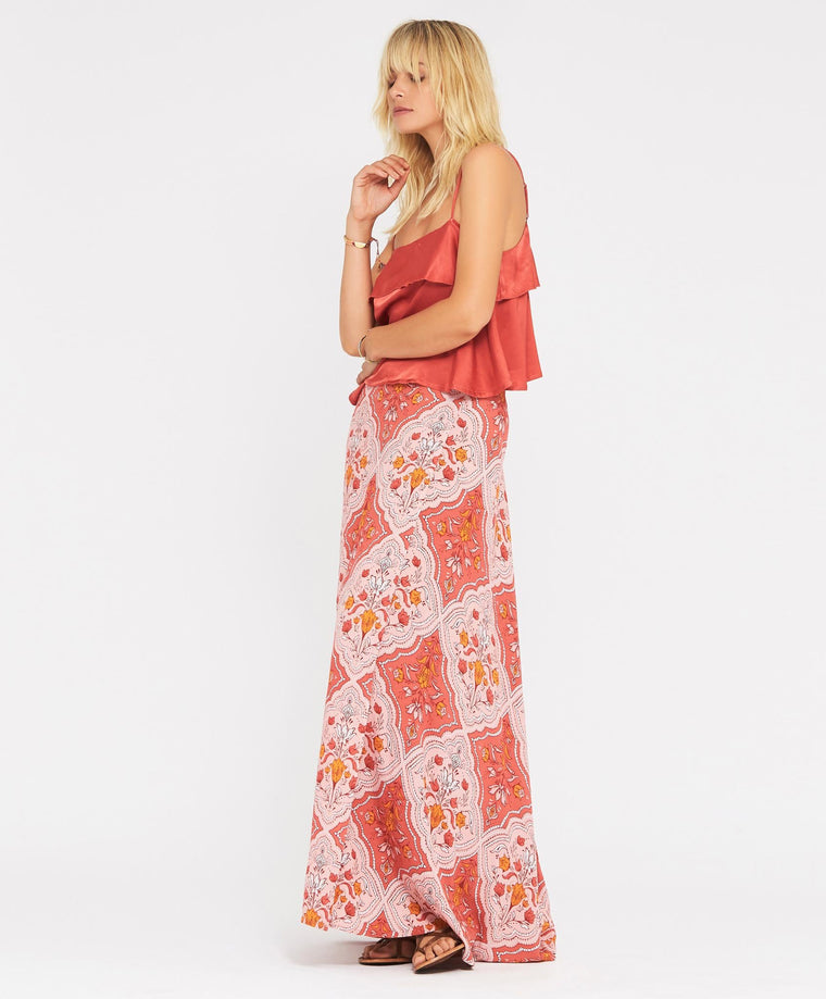 Sabine Wrap Maxi Skirt - Terracotta