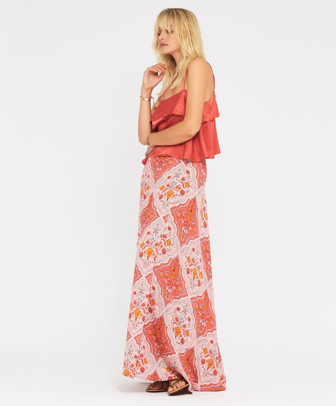 Sabine Wrap Maxi Skirt - Terracotta
