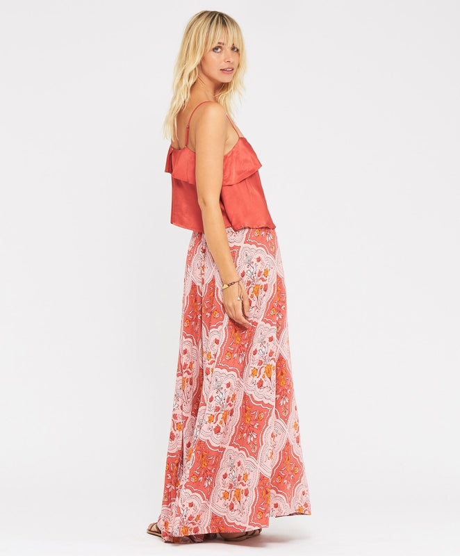 Sabine Wrap Maxi Skirt - Terracotta