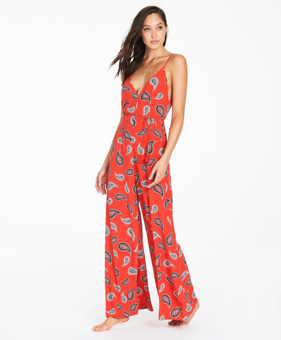 Allegra Wide Leg Jumpsuit - Red