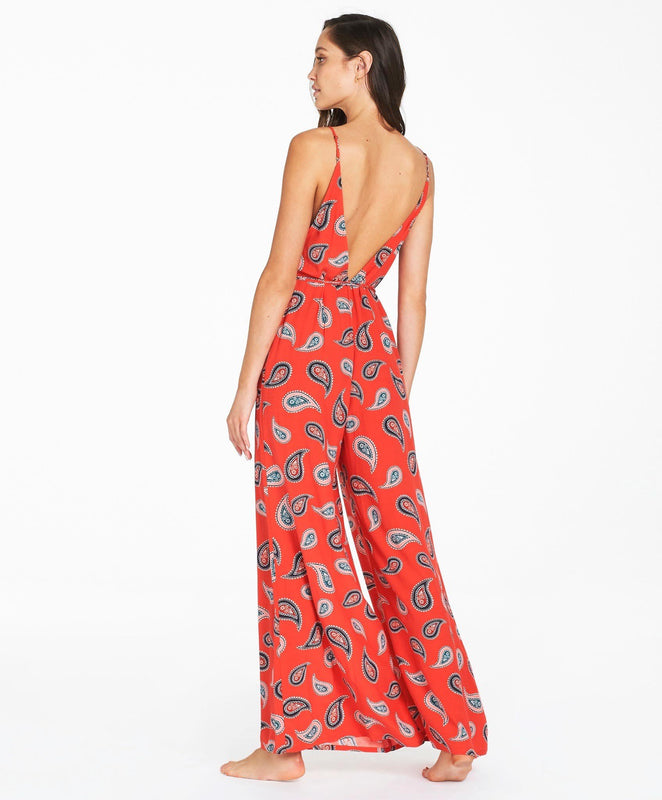 Allegra Wide Leg Jumpsuit - Red