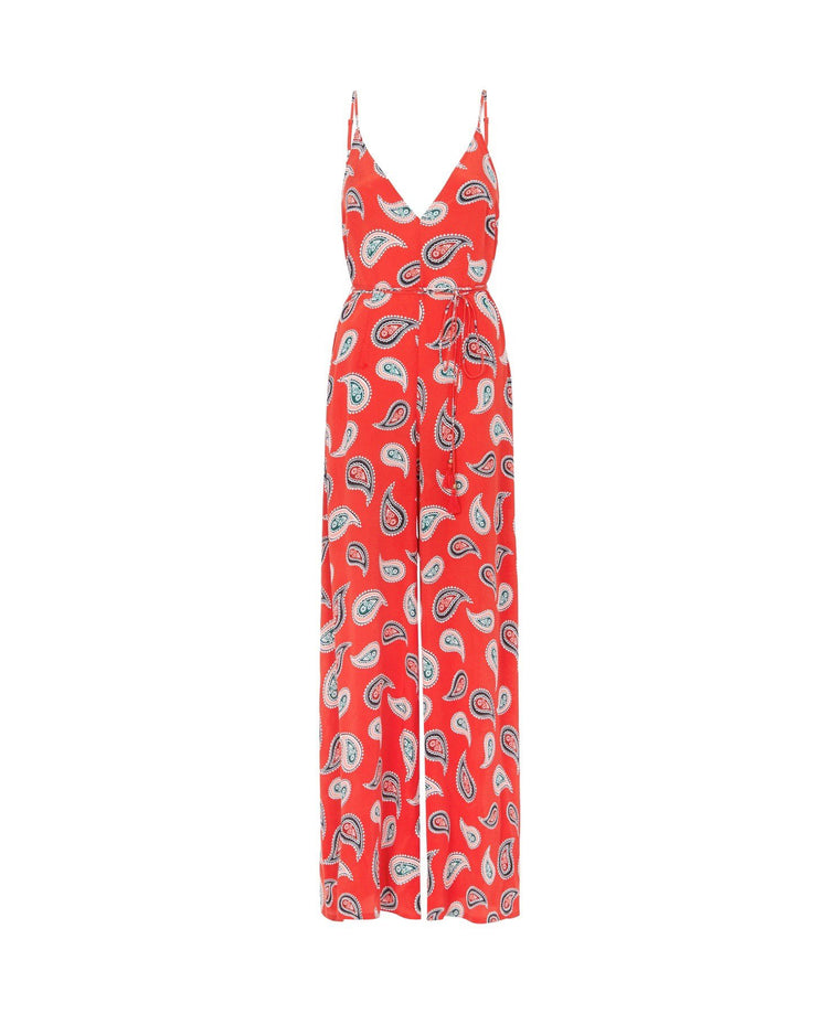 Allegra Wide Leg Jumpsuit - Red