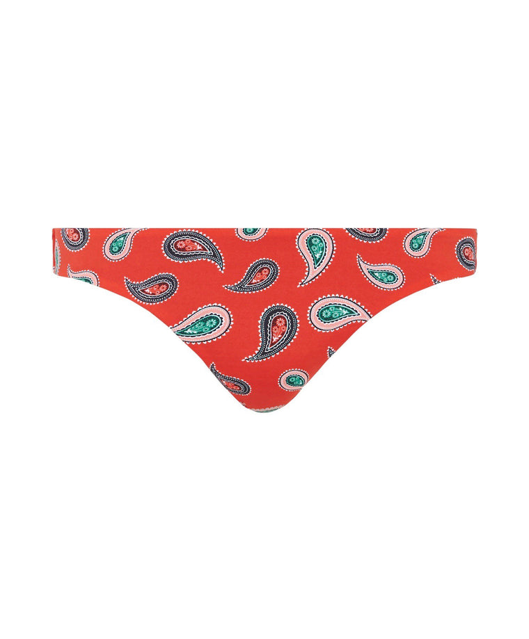 Allegra Reversible Tiger Bikini Bottom - Red