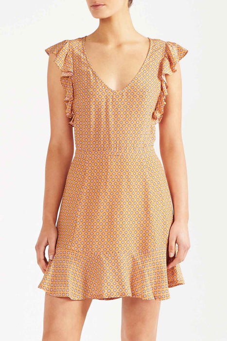 Anna Ditsy Mini Dress - Yellow