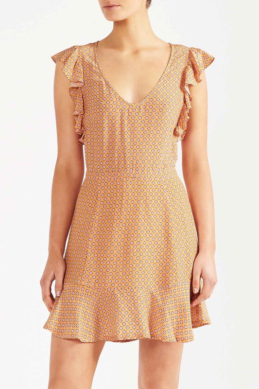 Anna Ditsy Mini Dress - Yellow