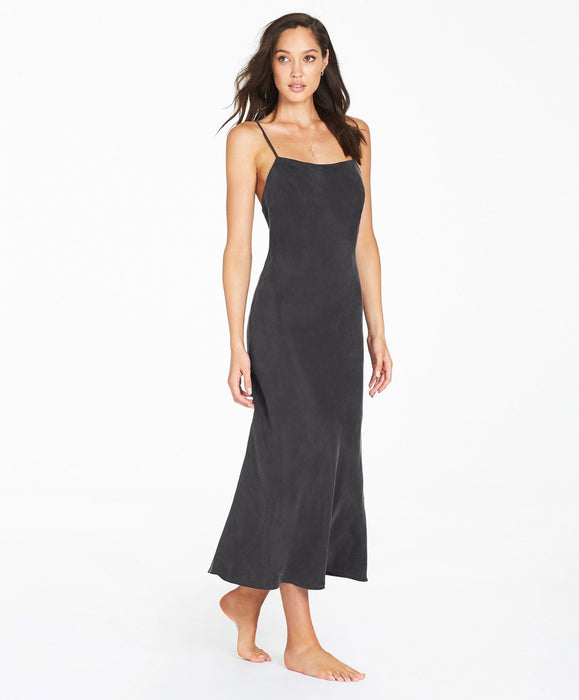 Bahar Slip Midi Dress - Charcoal