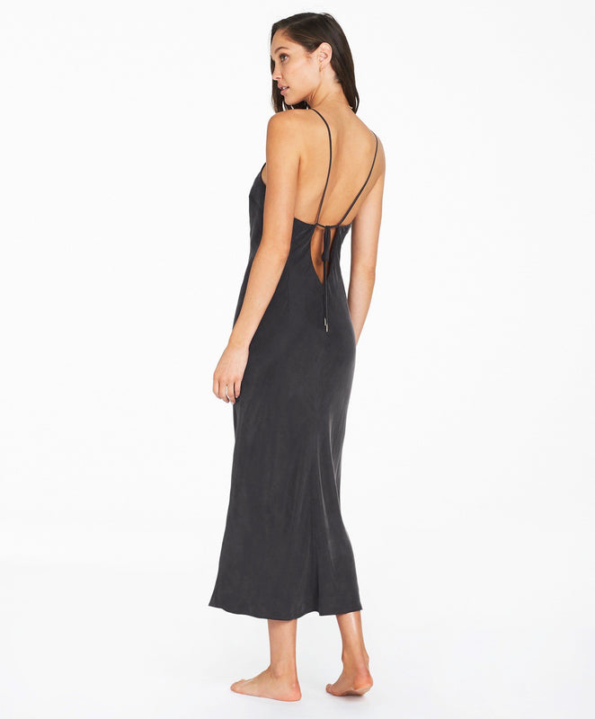 Bahar Slip Midi Dress - Charcoal