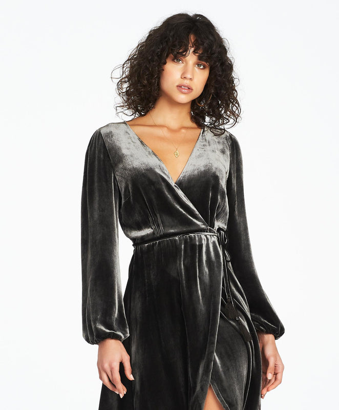 Carmelina Longsleeve Midi Dress - Smoke