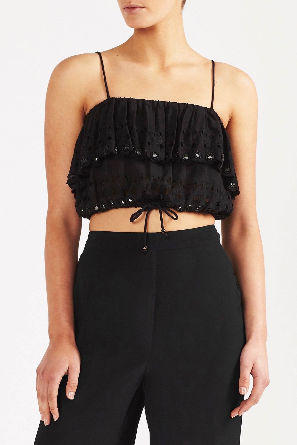 Tigerlily Damara Crop Top - Black