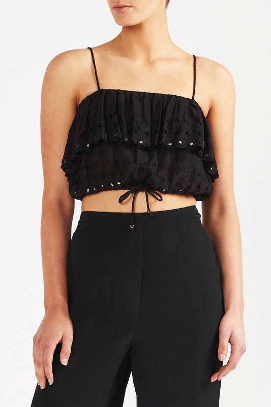 Tigerlily Damara Crop Top - Black