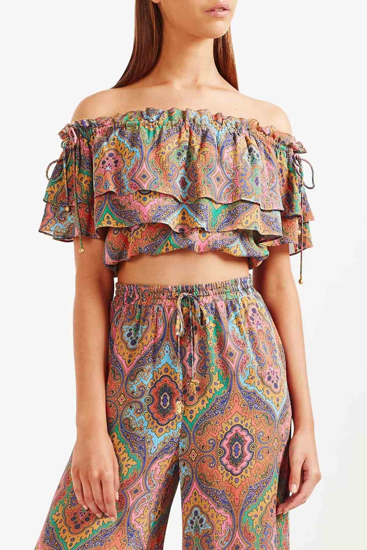 Tigerlily Delon Frill Top - Multi