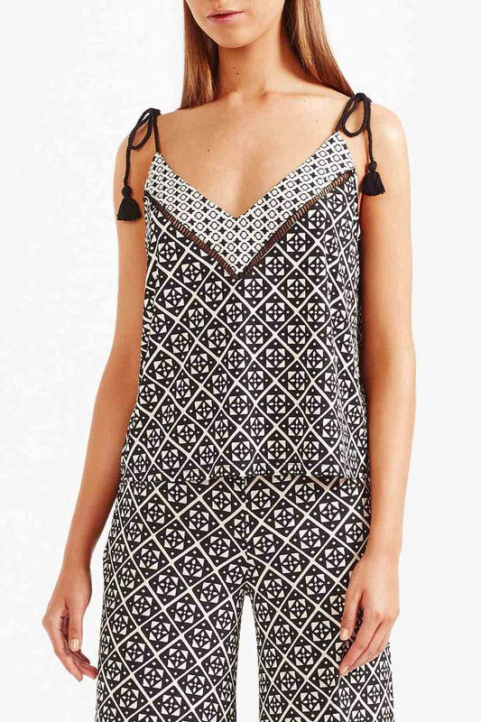 Tigerlily Karezi Cami Top - Bone/Black