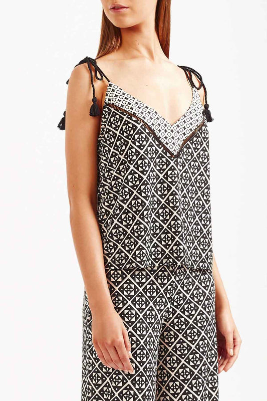 Karezi Cami Top - Bone/Black