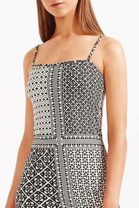 Karezi Midi Dress - Bone/Black