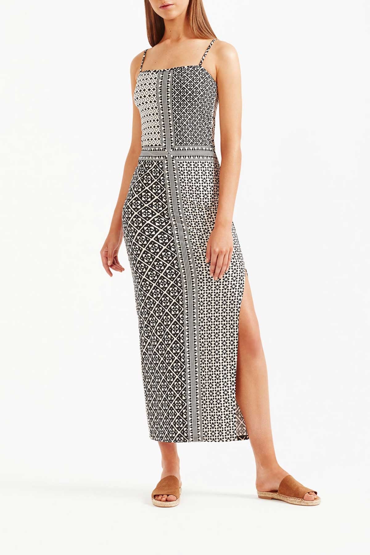Tigerlily Karezi Midi Dress - Bone/Black