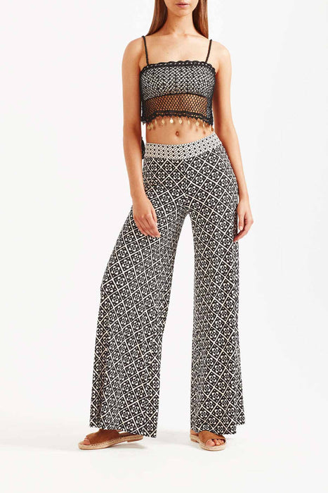 Tigerlily Karezi Wide Leg Pant - Bone/Black