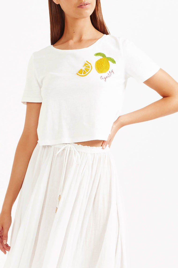 Lemonia Cropped Tee - White