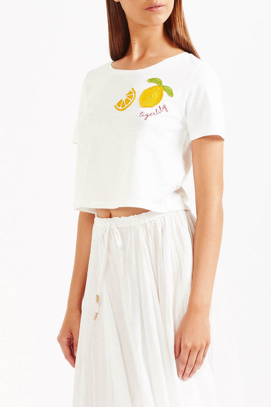 Lemonia Cropped Tee - White