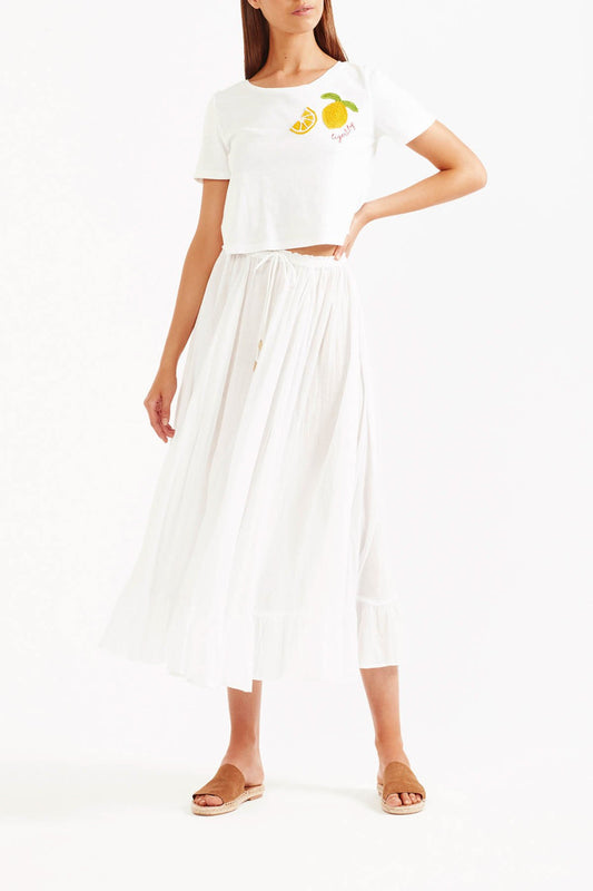 Lemonia Cropped Tee - White