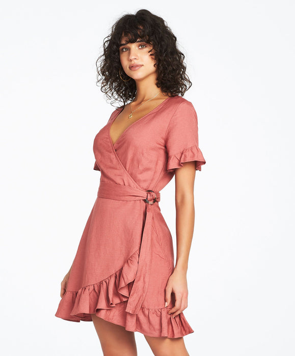 Marcella Wrap Mini Dress - Rose