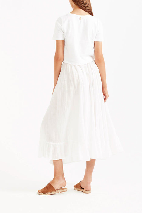 Marjan Ruffle Midi Skirt - White