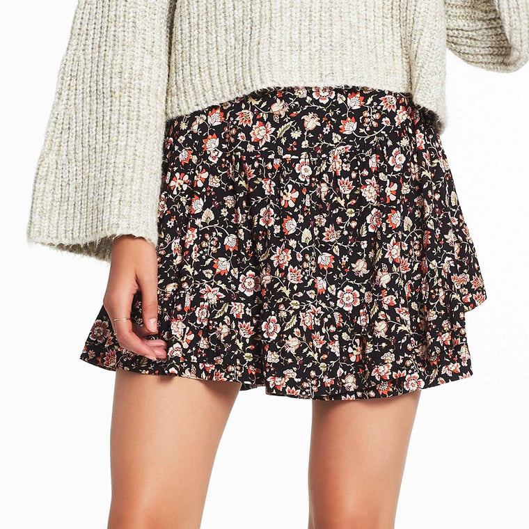 Marquisa Wrap Skirt - Washed Black