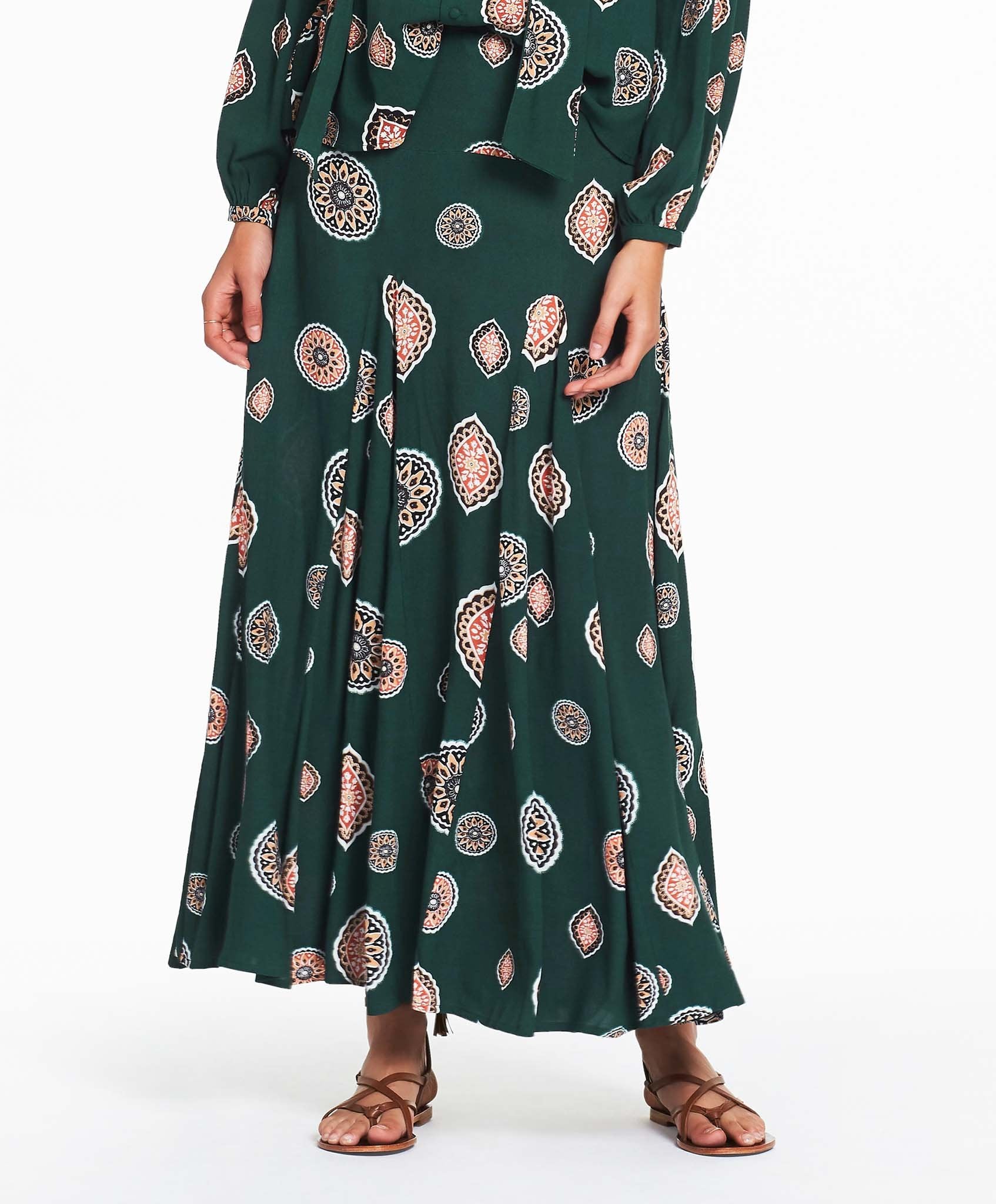Tigerlily Matisse Maxi Skirt - Emerald