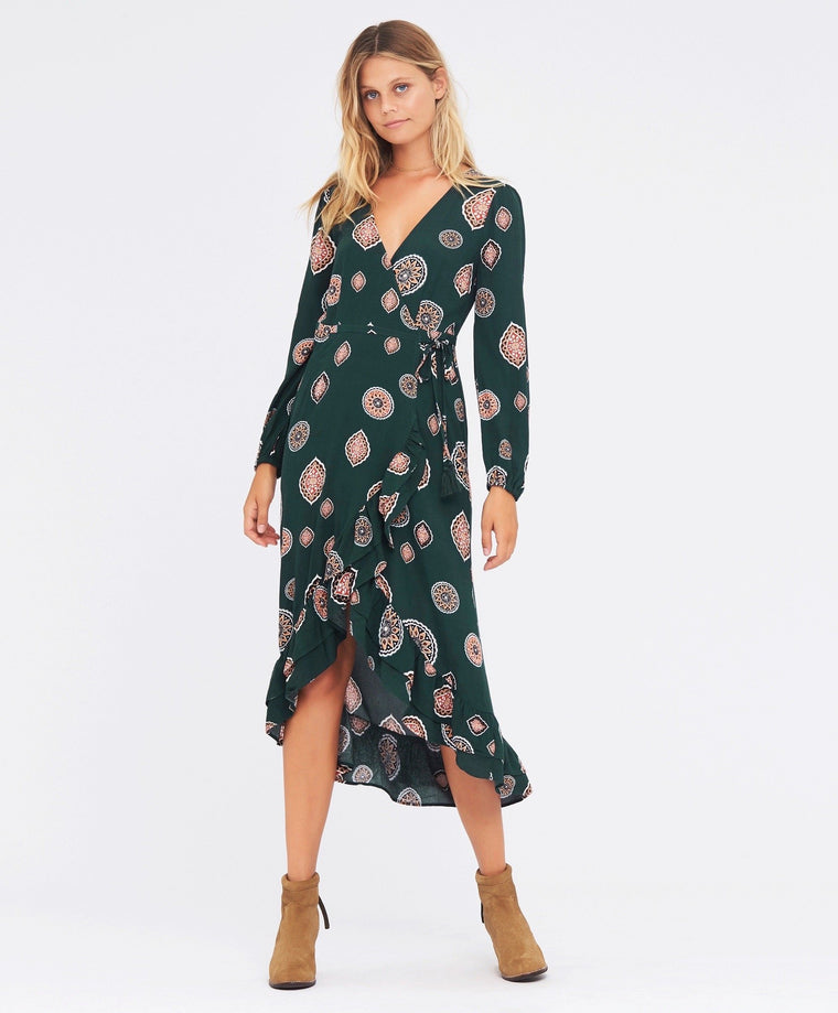 Matisse Wrap Dress - Emerald