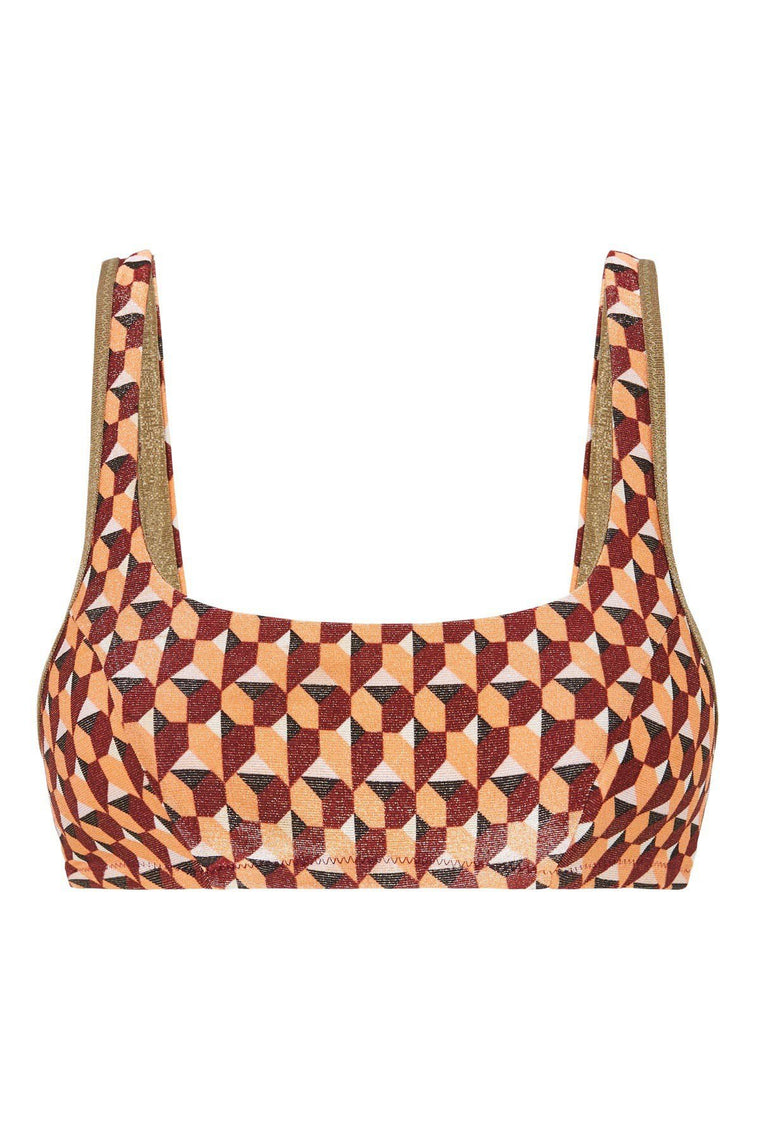 Nathalie Reversible Crop Bikini Top - Multi