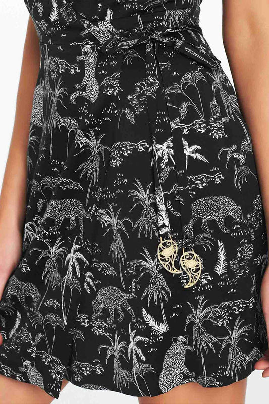 Ortygia Wrap Mini Dress - Black