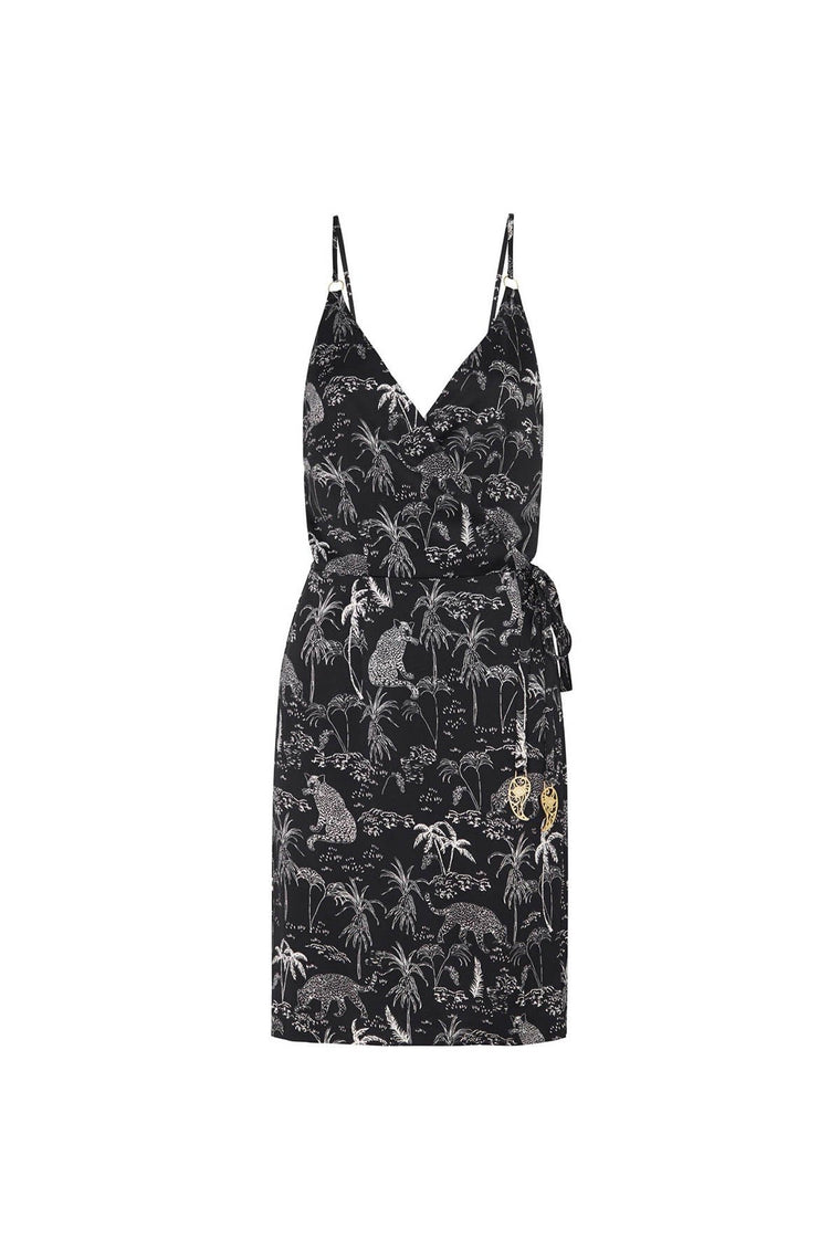 Ortygia Wrap Mini Dress - Black