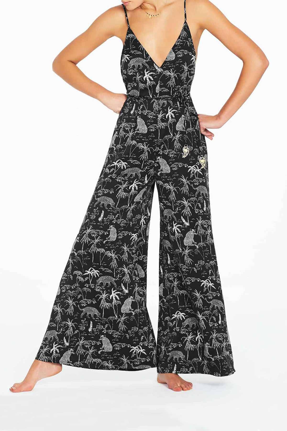 Tigerlily Ortygia Wide Leg Jumpsuit - Black