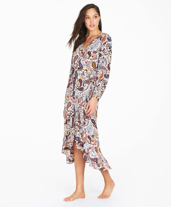 Palermo Wrap Midi Dress - Shell