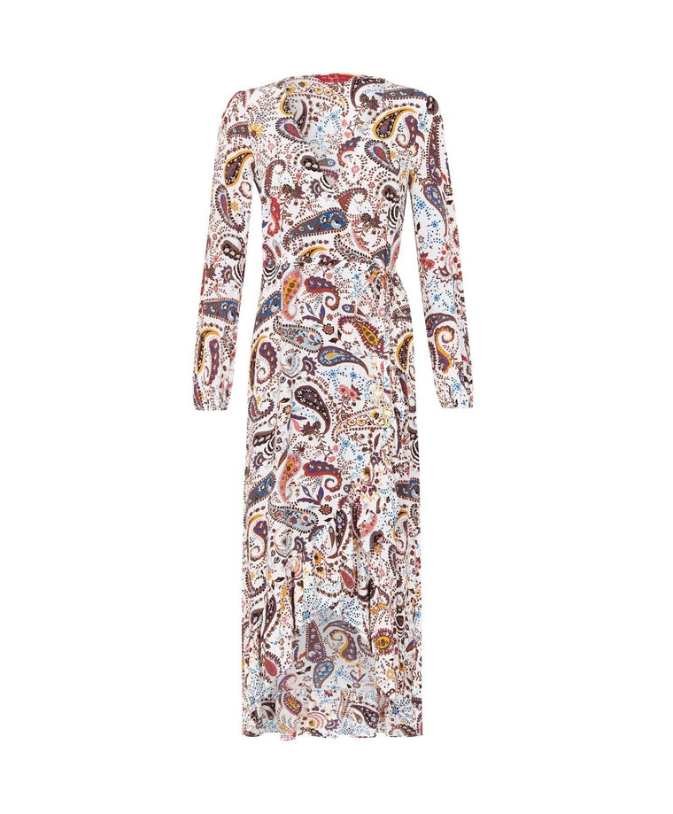 Palermo Wrap Midi Dress - Shell