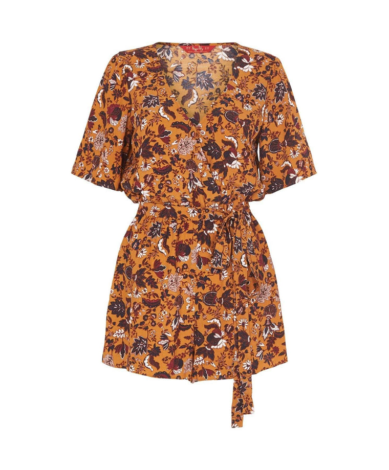 Paradis Shortsleeve Playsuit - Mustard