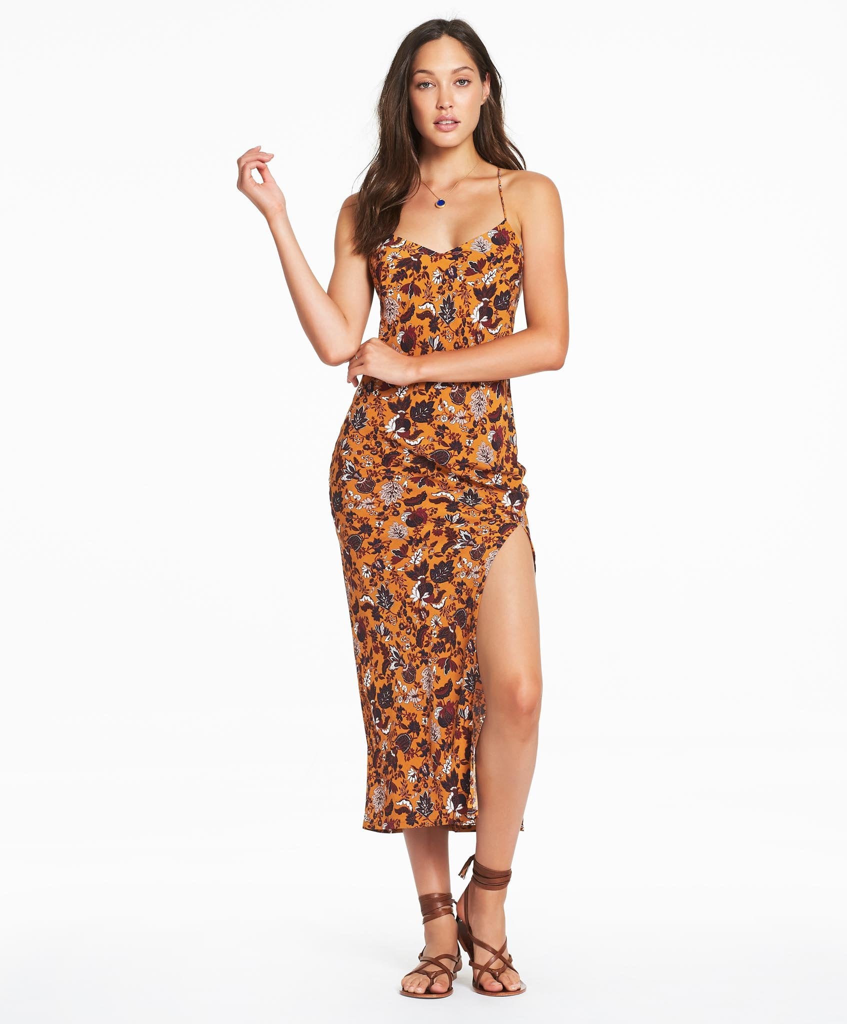 Tigerlily Paradis Strappy Dress - Mustard