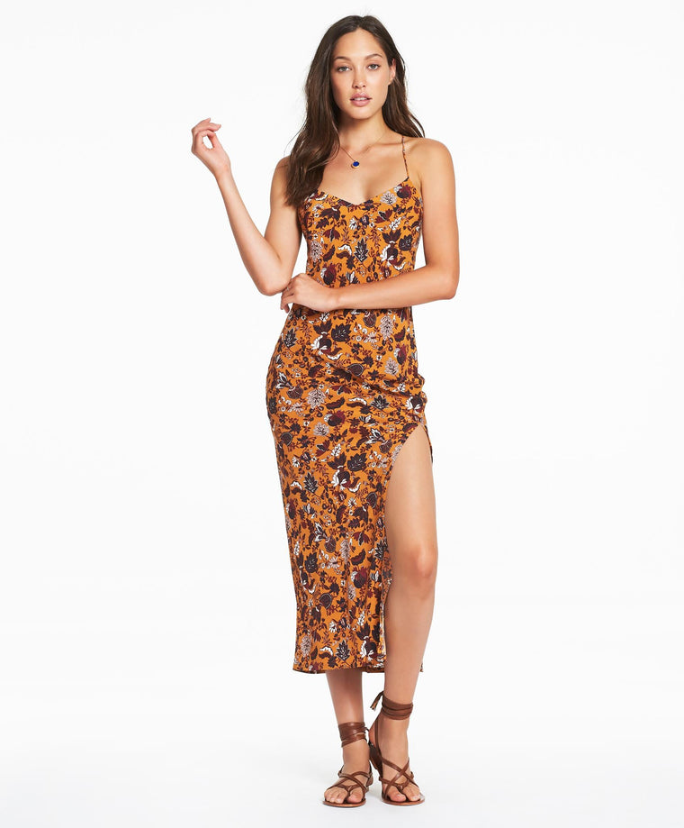 Paradis Strappy Dress - Mustard