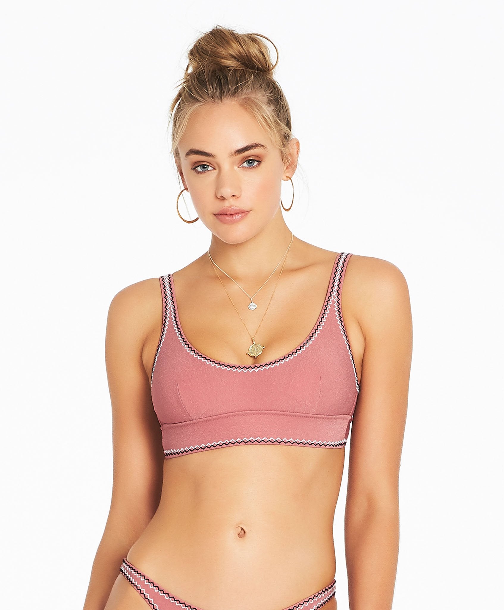Tigerlily Rosetta Bianca Bra Bikini Top - Dusty Rose