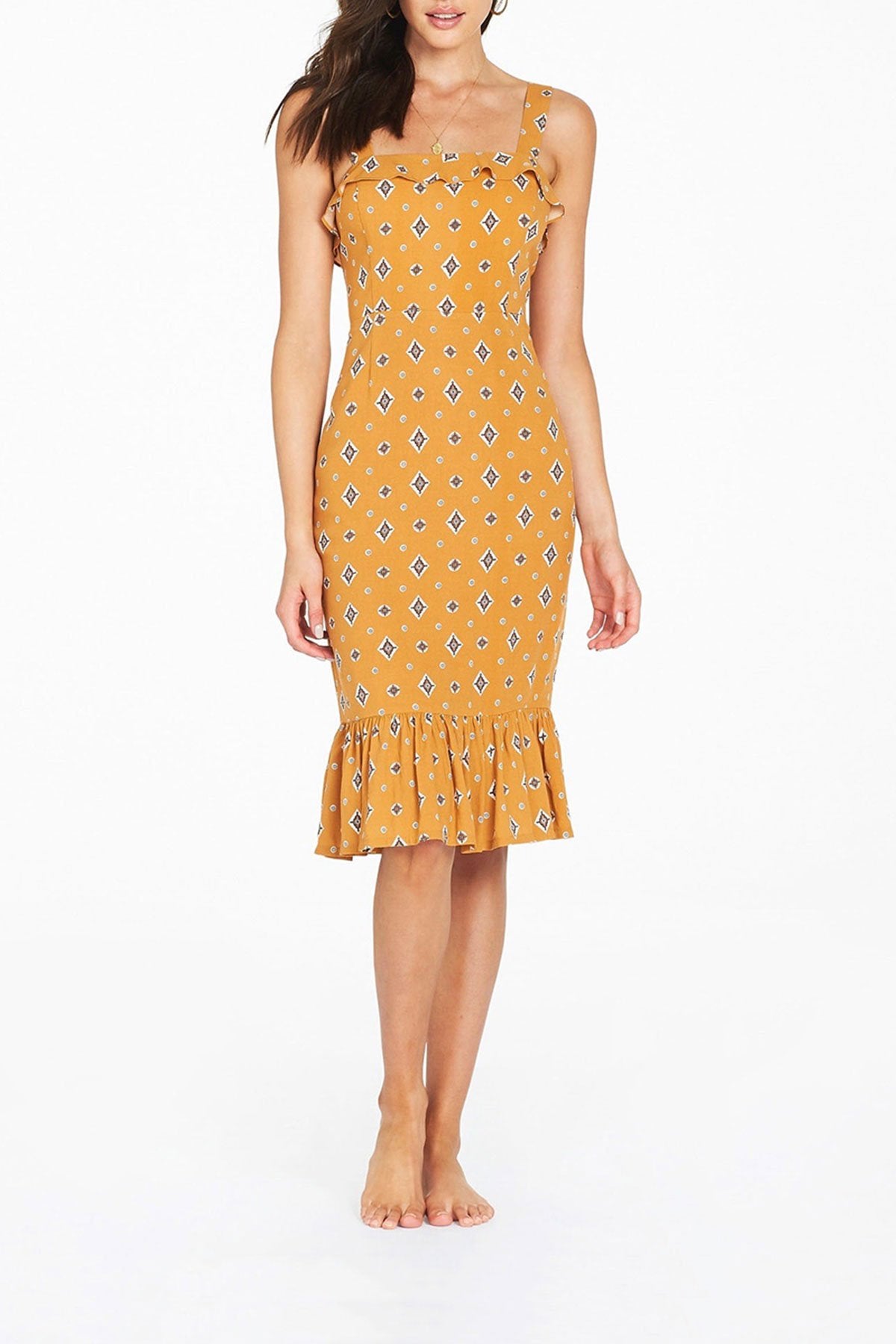 Tigerlily Sadaf Midi Dress - Mustard