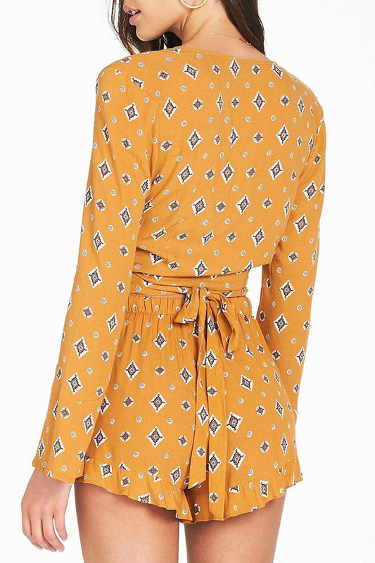 Sadaf Wrap Top - Mustard