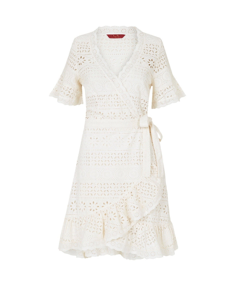 Speranza Wrap Mini Dress - White
