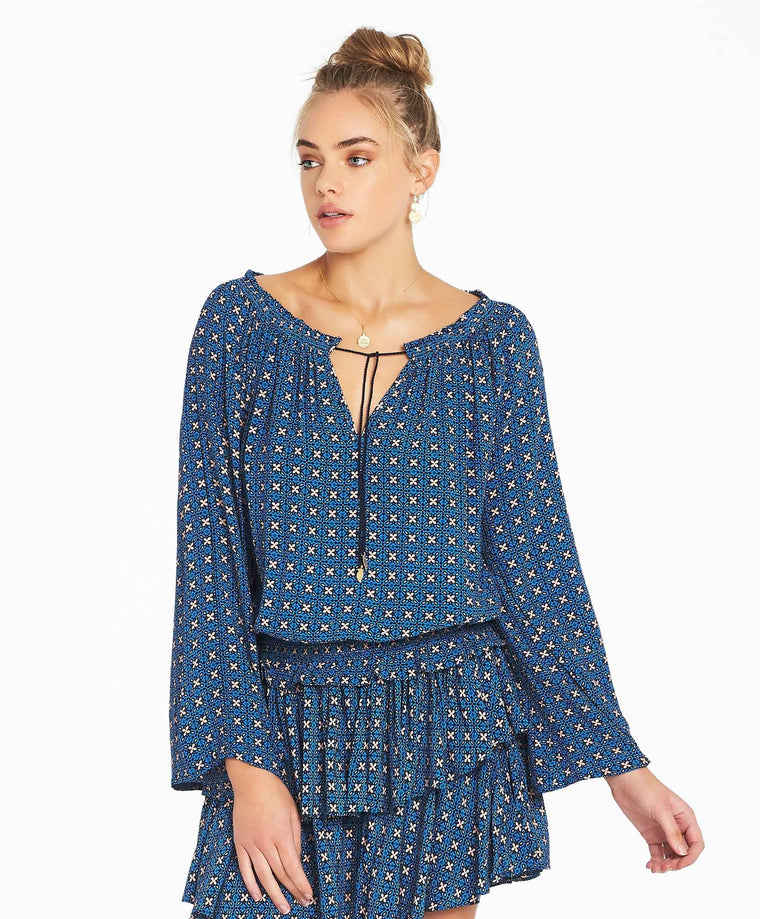 Zareen Ditsy Blouse - Blue