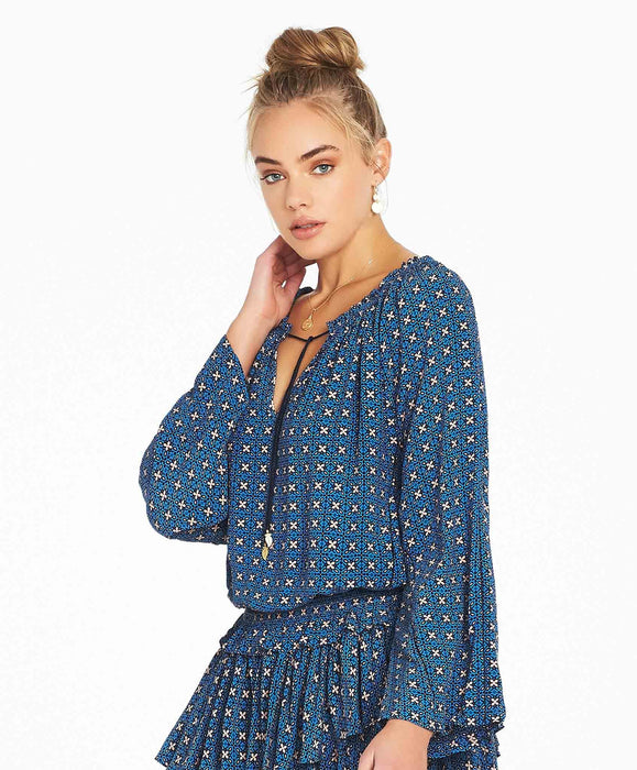 Zareen Ditsy Blouse - Blue