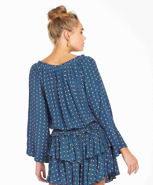 Zareen Ditsy Blouse - Blue