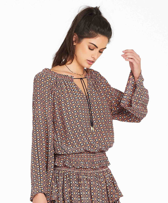 Zareen Ditsy Blouse - Peach