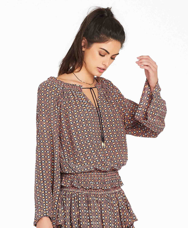 Zareen Ditsy Blouse - Peach